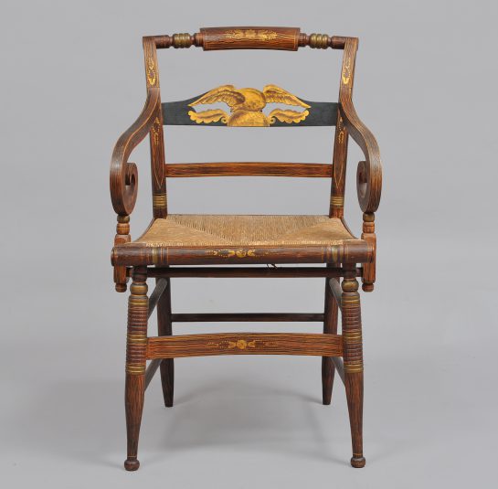 Late Sheraton Fancy Grain-Painted Armchair